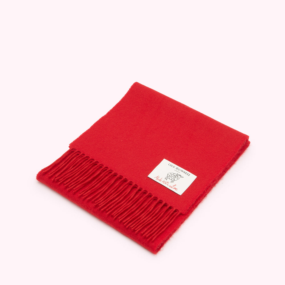 LULU RED SMALL WOOL SCARF