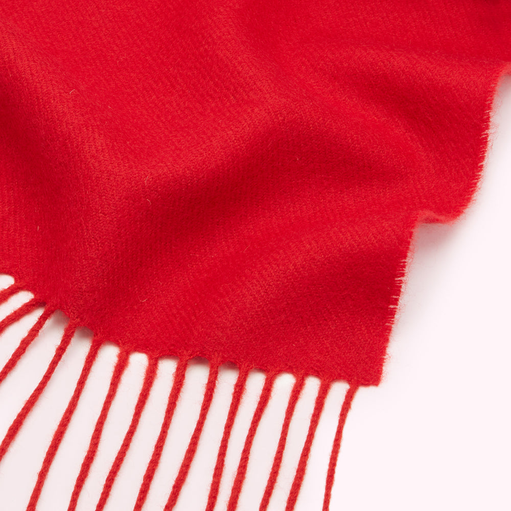 LULU RED SMALL WOOL SCARF