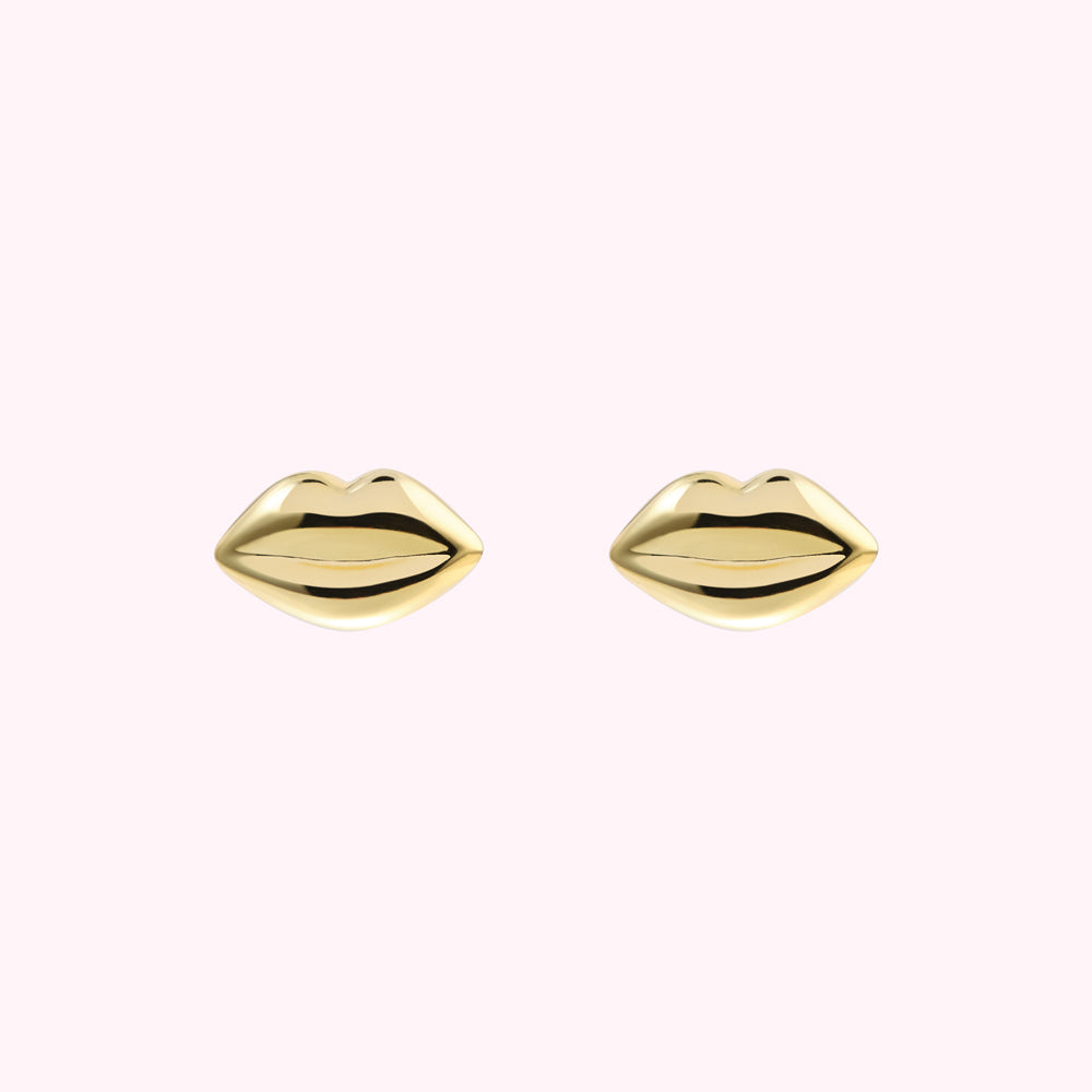 GOLD LUNA LIP STUD EARRING