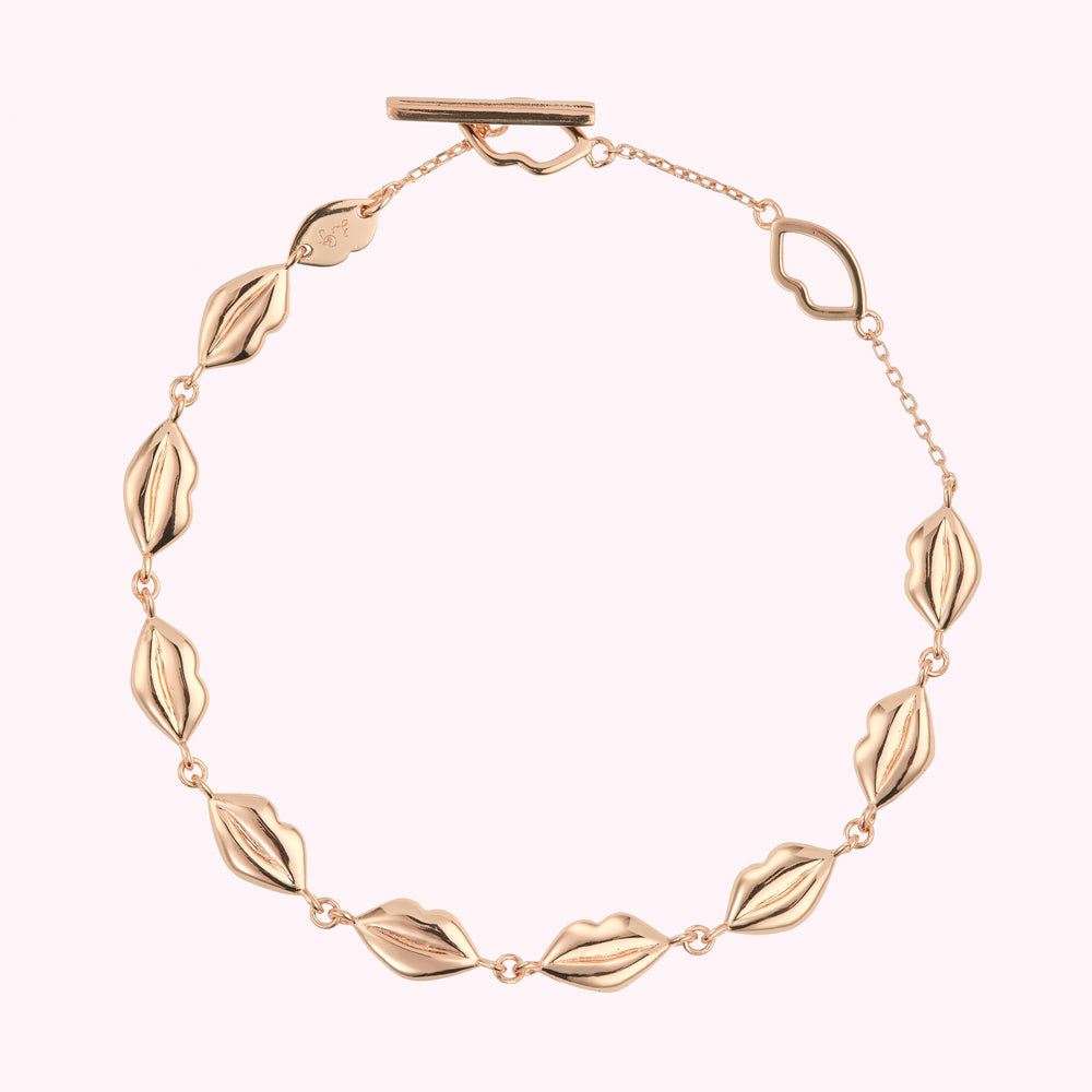 ROSE GOLD LIP CHAIN LUNA BRACELET