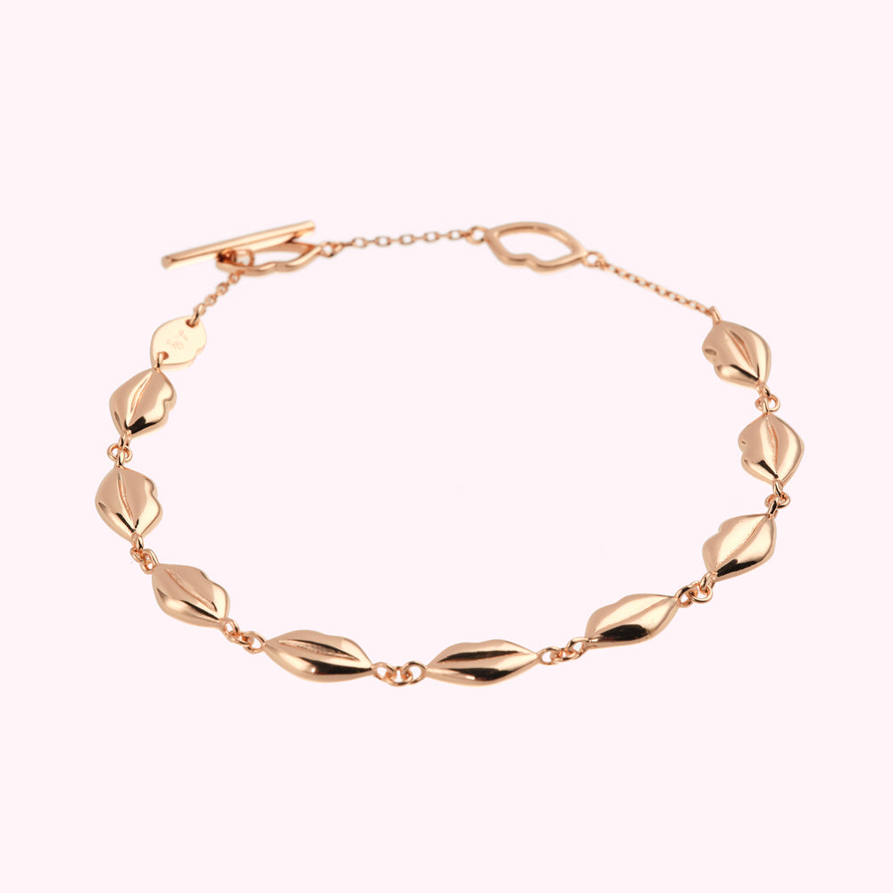 ROSE GOLD LIP CHAIN LUNA BRACELET