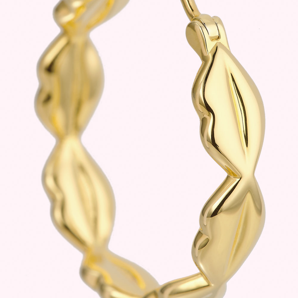 GOLD LUNA LIP HOOP EARRINGS