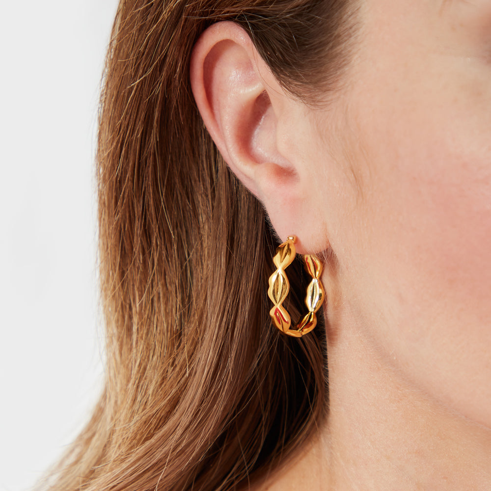 GOLD LUNA LIP HOOP EARRINGS