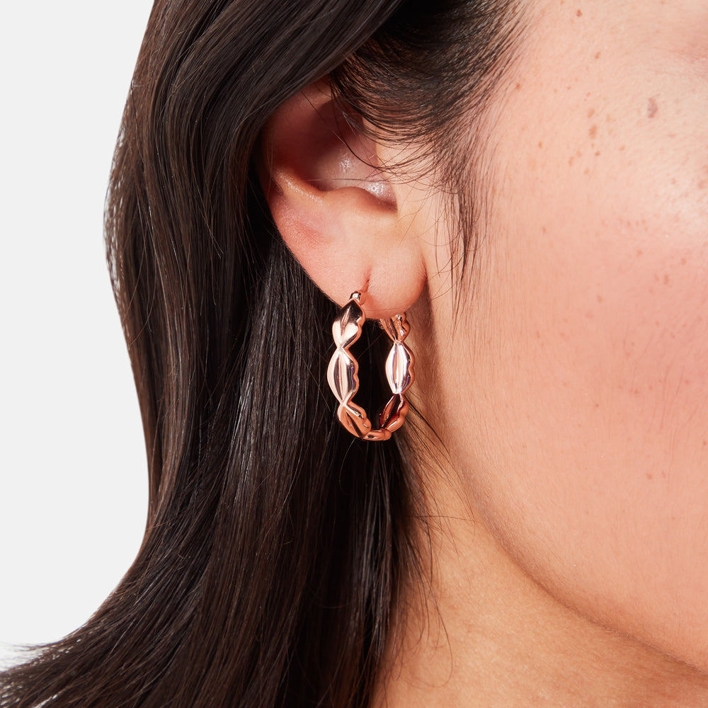 ROSE GOLD LUNA LIP HOOP EARRINGS