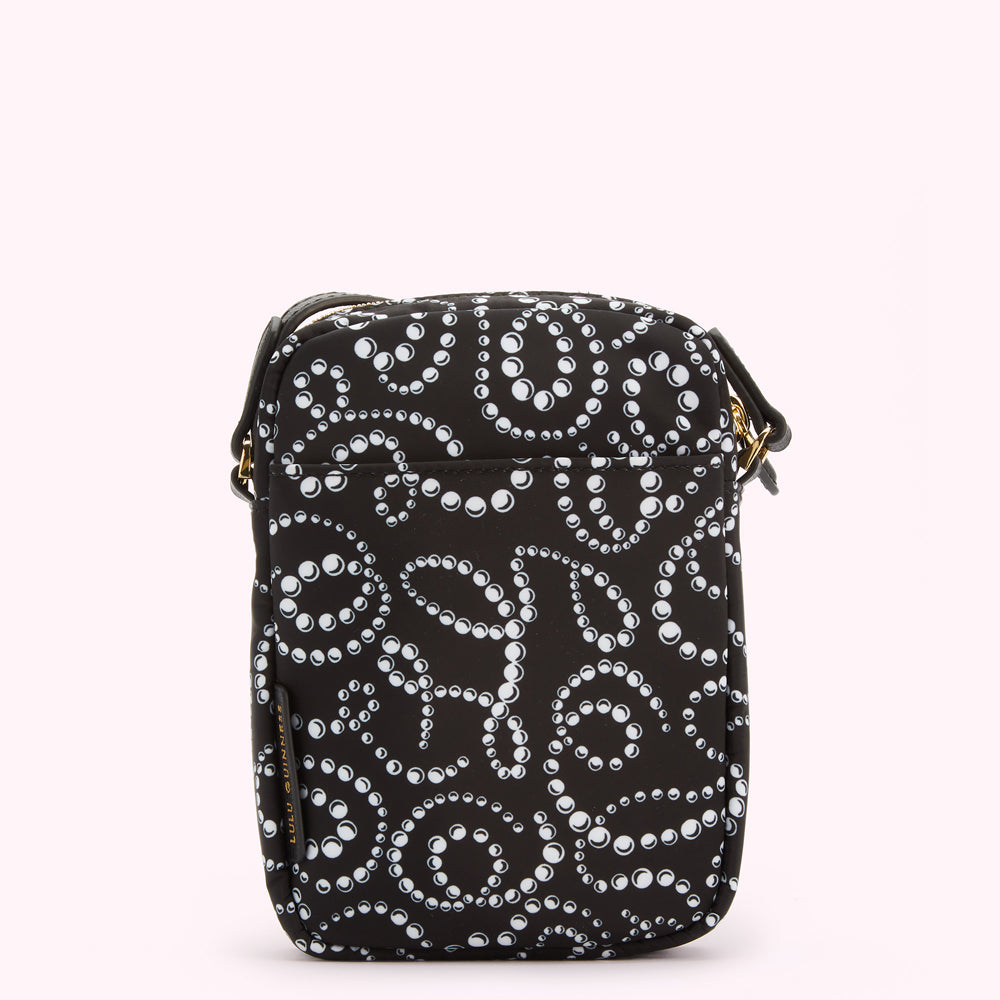 BLACK LULU PEARL DAVIS CROSSBODY BAG