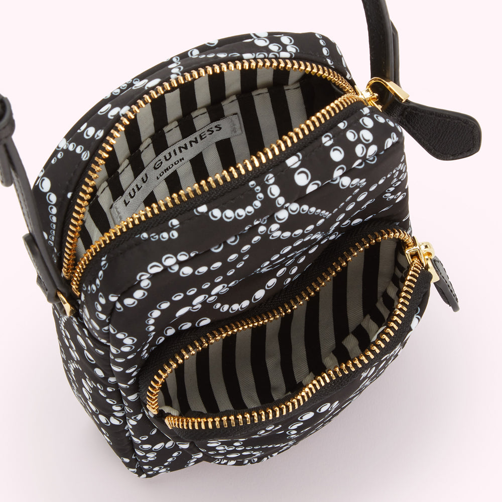 BLACK LULU PEARL DAVIS CROSSBODY BAG