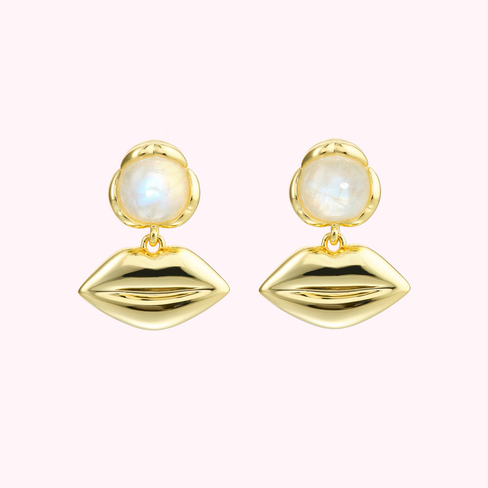 MOONSTONE LUCIA LIP DROP EARRINGS