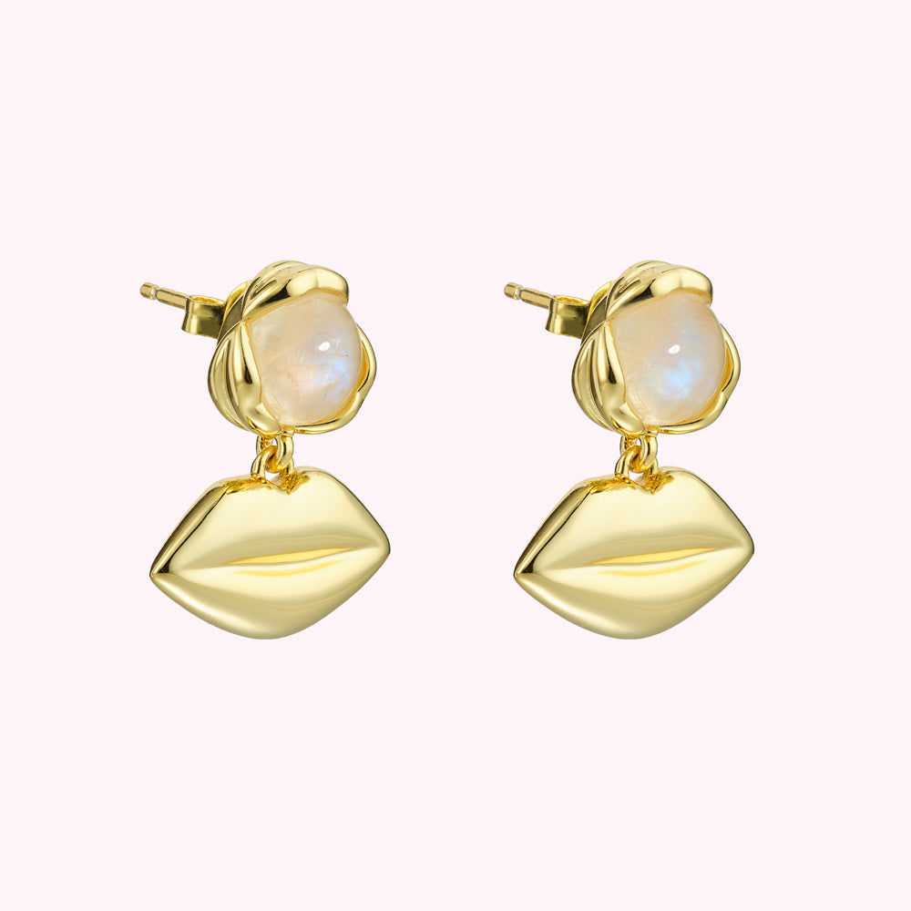 MOONSTONE LUCIA LIP DROP EARRINGS