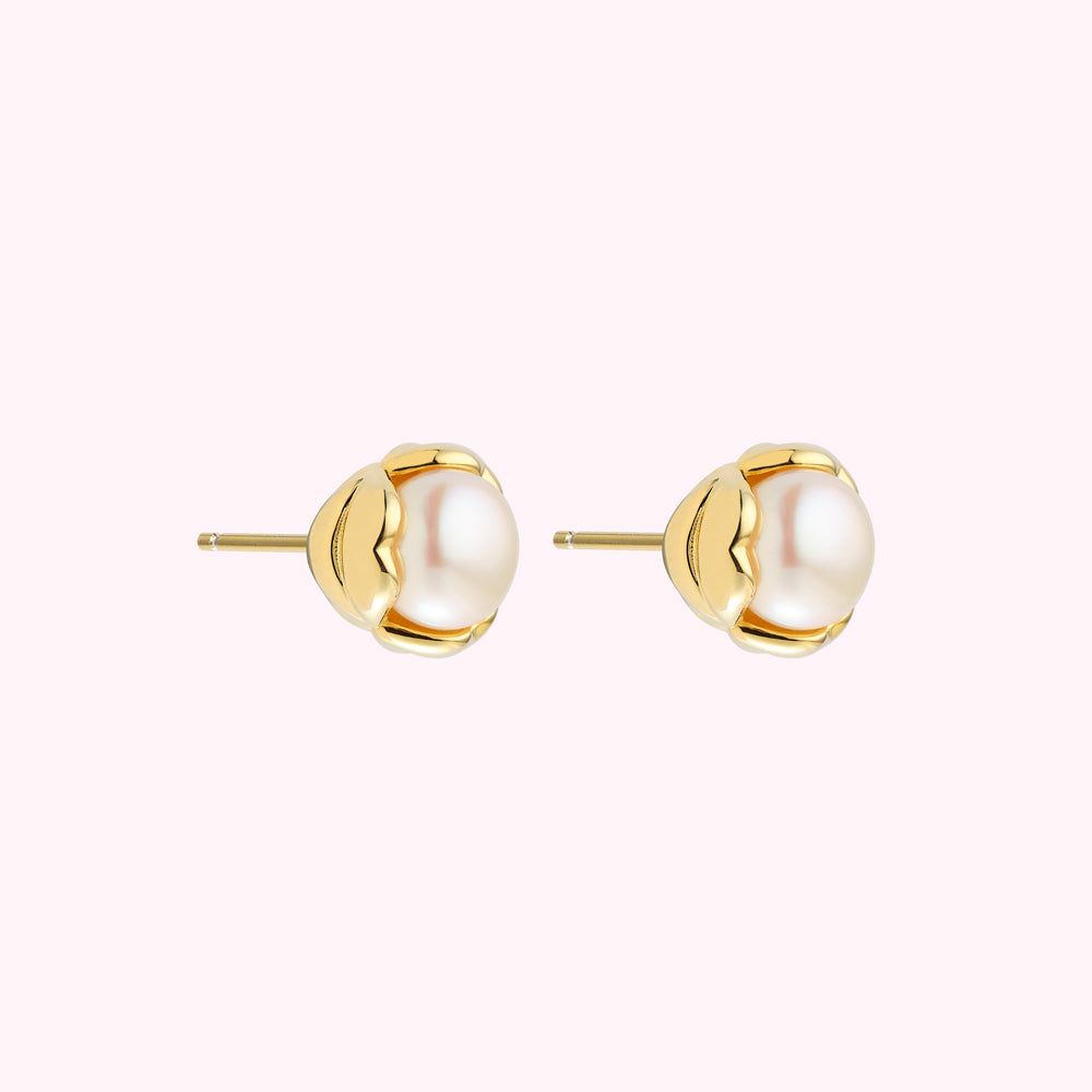 GOLD LUCIA LIP STUD EARRINGS