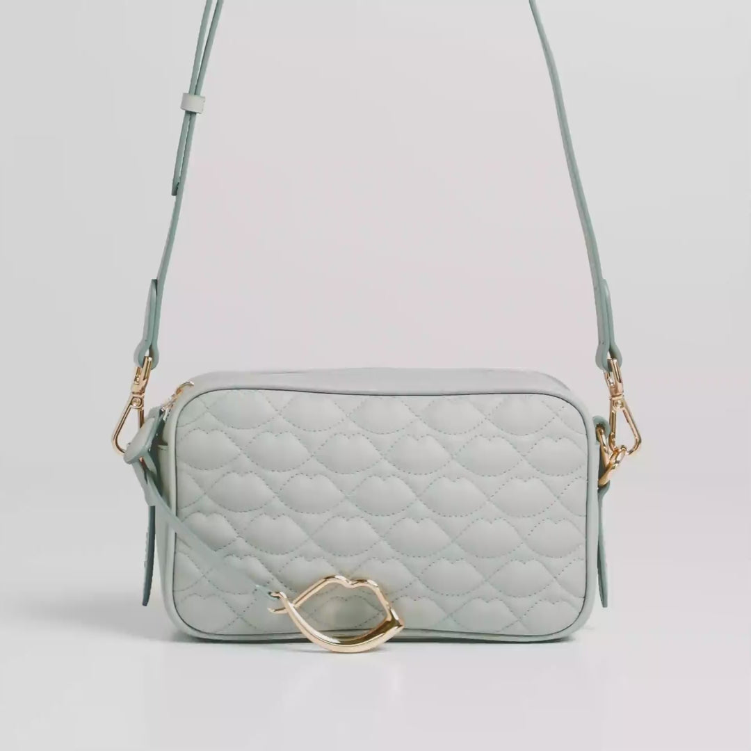 Lulu Guinness | Shagreen Quilted Lip Leather Callie Crossbody Bag