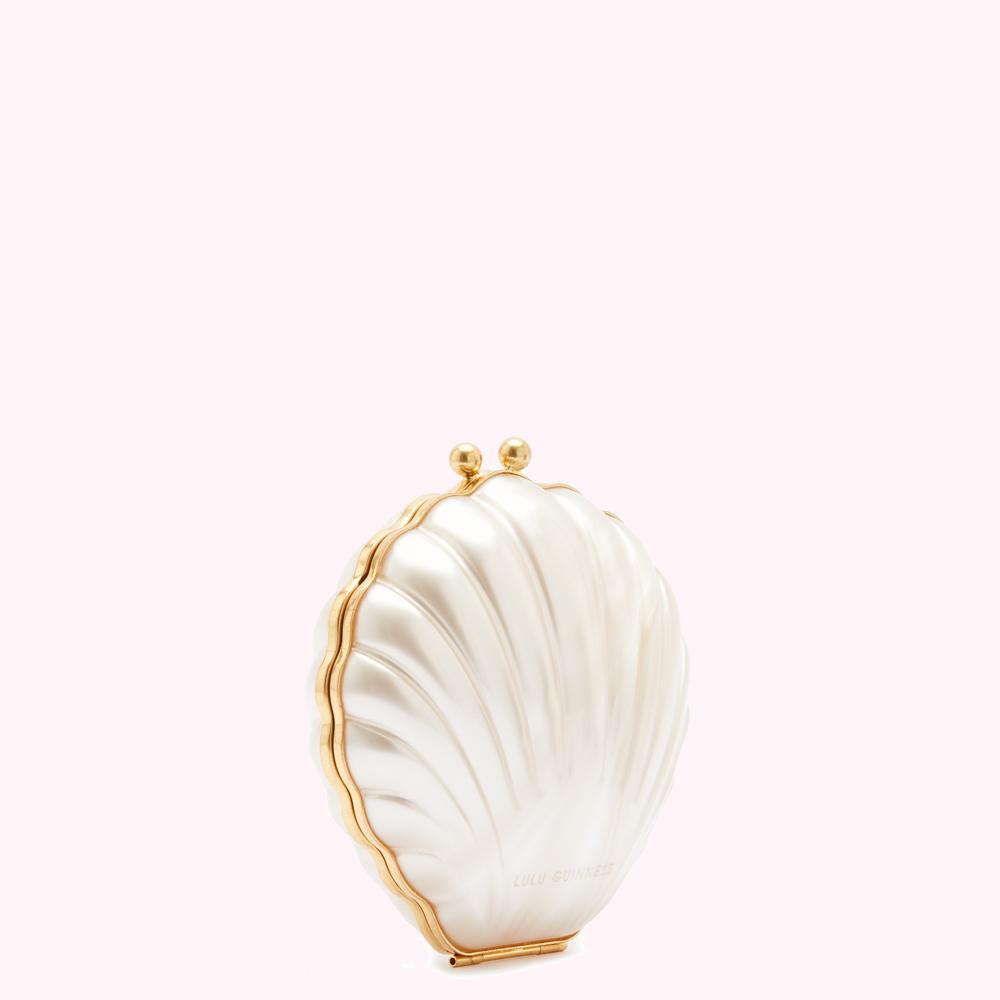 Ivory Shell Clutch Bag | Designer Handbags | Lulu Guinness