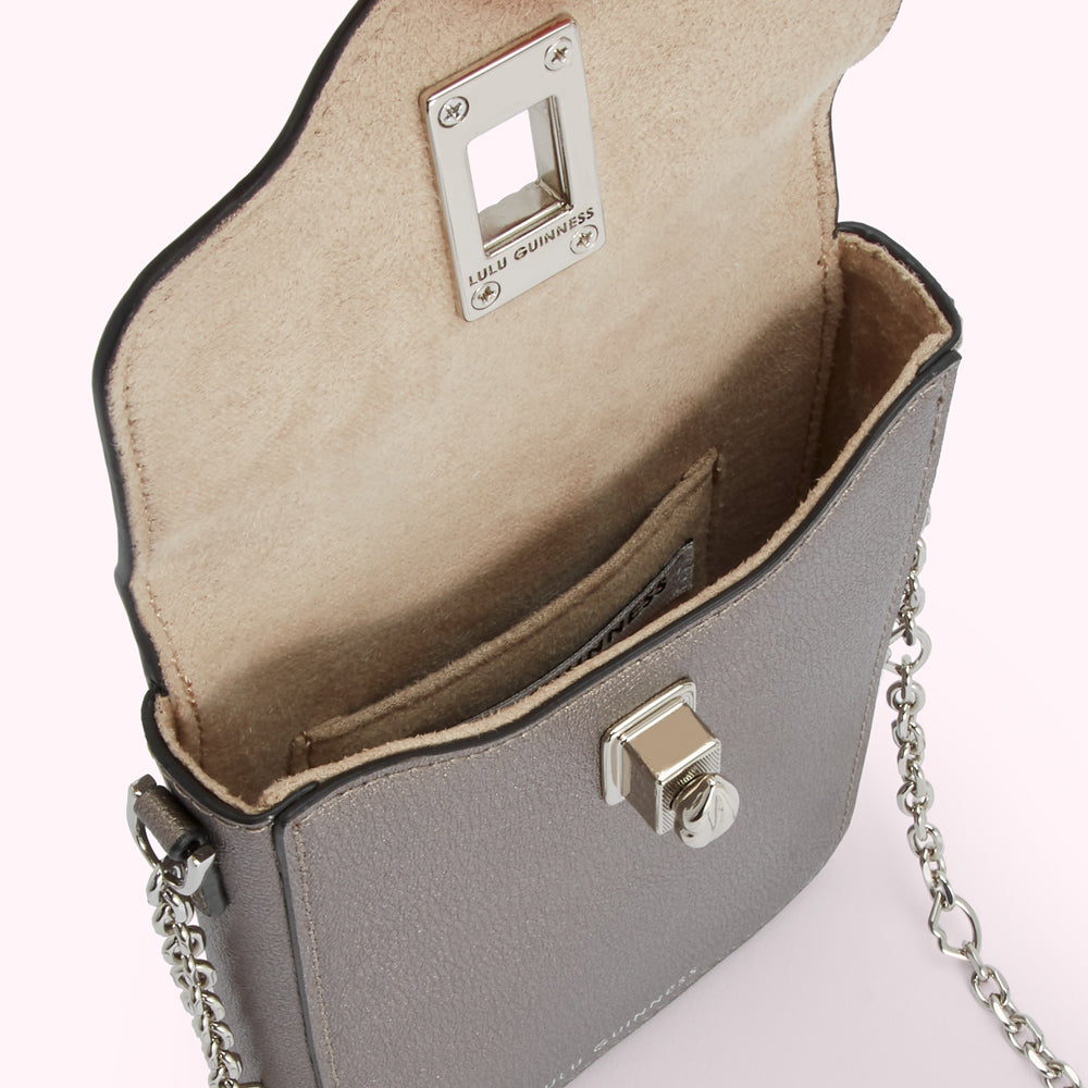 PEWTER LEATHER RITA CROSSBODY MINI BAG