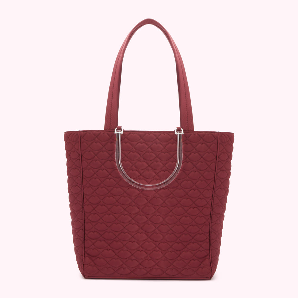 PEONY QUILTED LIPS LYRA TOTE BAG