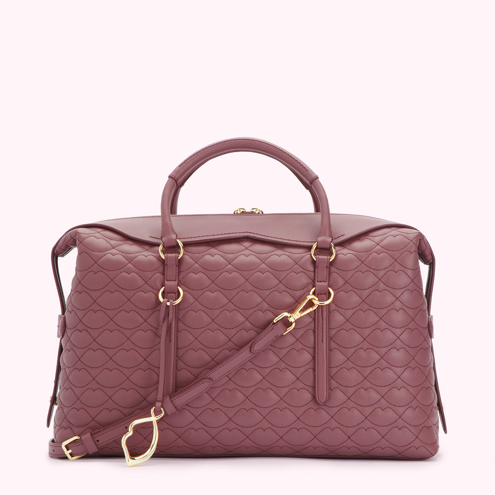 ASTER QUILTED LIP TAYLOR LEATHER HANDBAG
