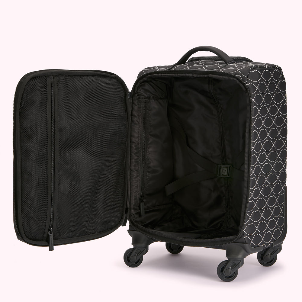 BLACK AND CHALK QUILTED FELICITY SUITCASE