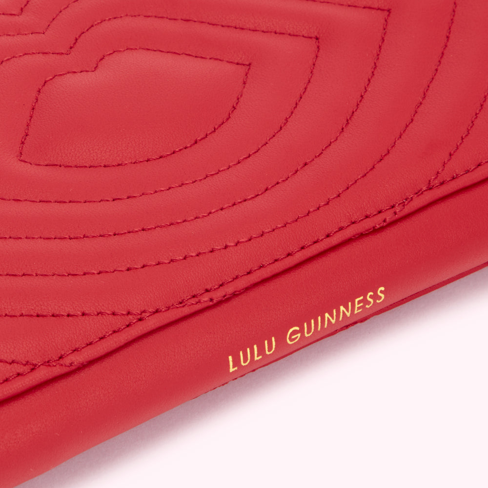 LULU RED LIP RIPPLE LEATHER TANSY WALLET
