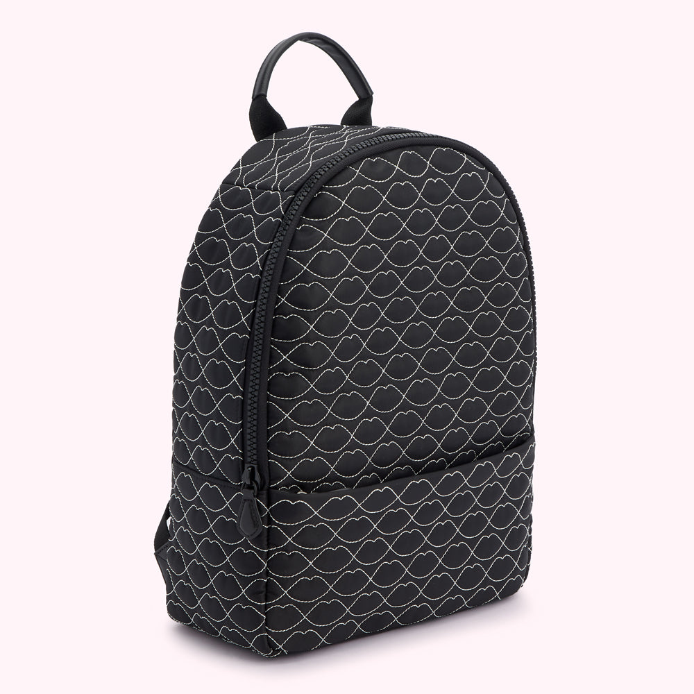 BLACK QUILTED LIPS TONY BACKPACK