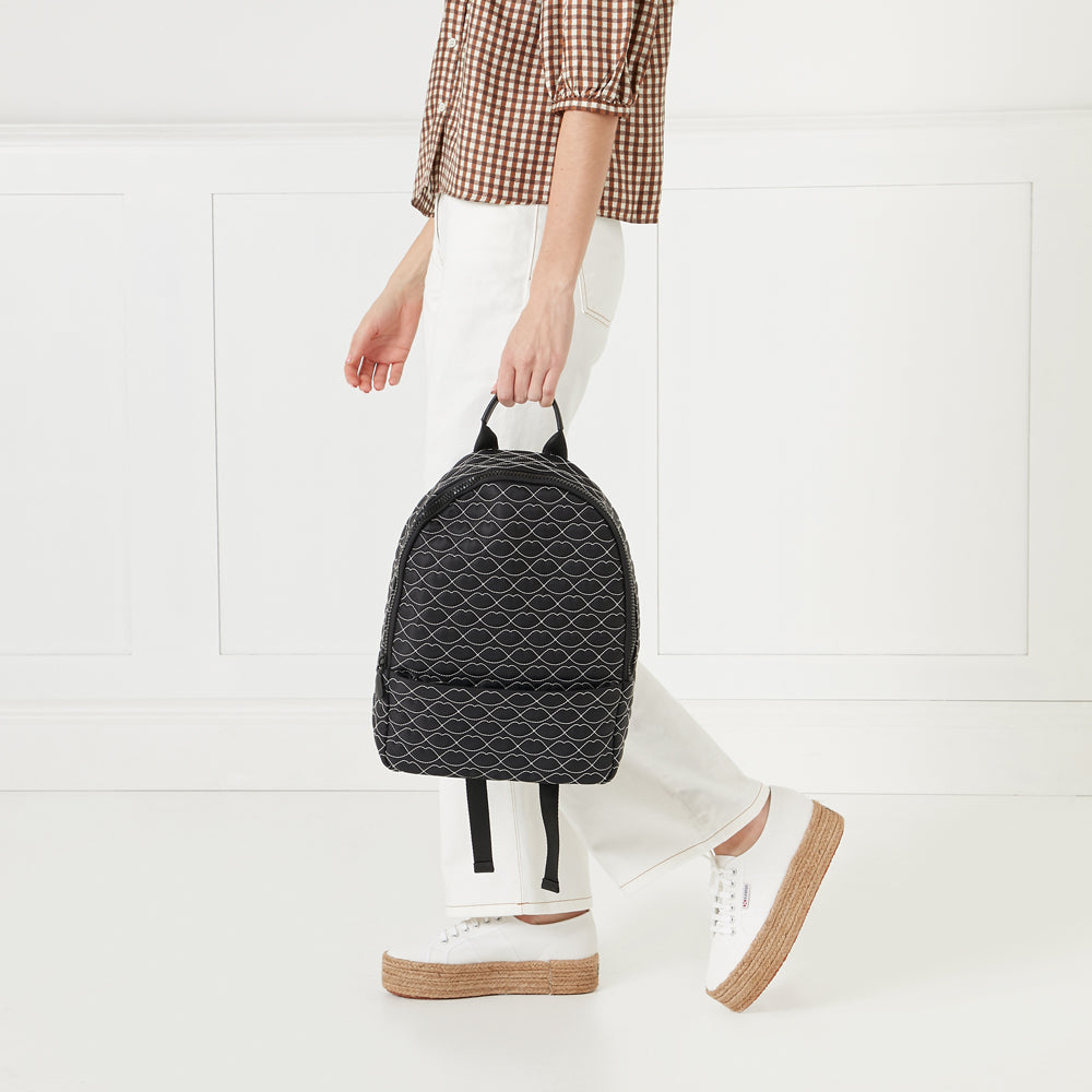 BLACK QUILTED LIPS TONY BACKPACK