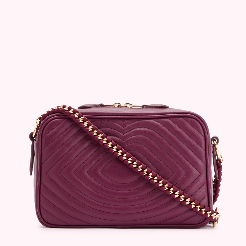 PEONY LIP RIPPLE QUILTED LEATHER BELLA CROSSBODY BAG