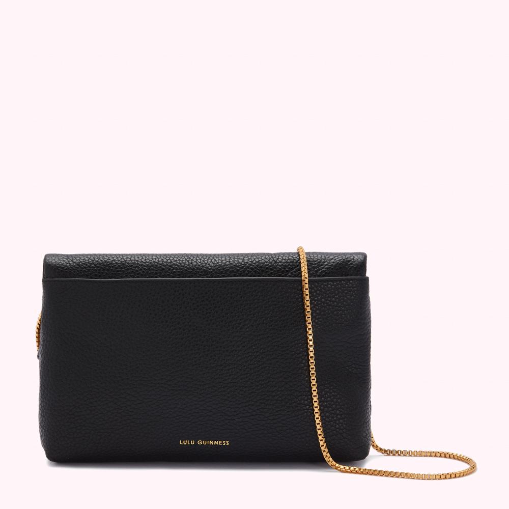 GRAINY LEATHER BLACK ISSY CLUTCH
