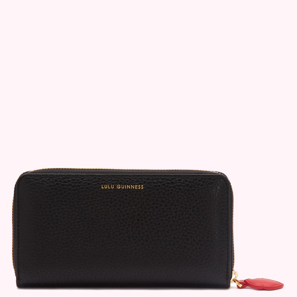 BLACK CUPIDS BOW CONTINENTAL WALLET