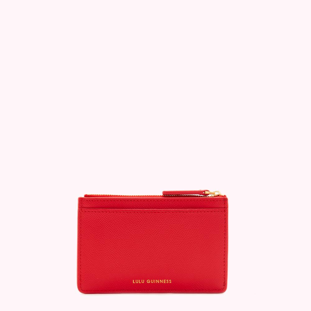 RED LEATHER WITH LOVE LOTTIE POUCH