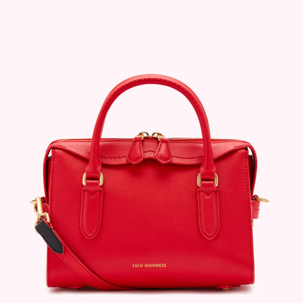 RED LEATHER SMALL DYLAN HANDBAG