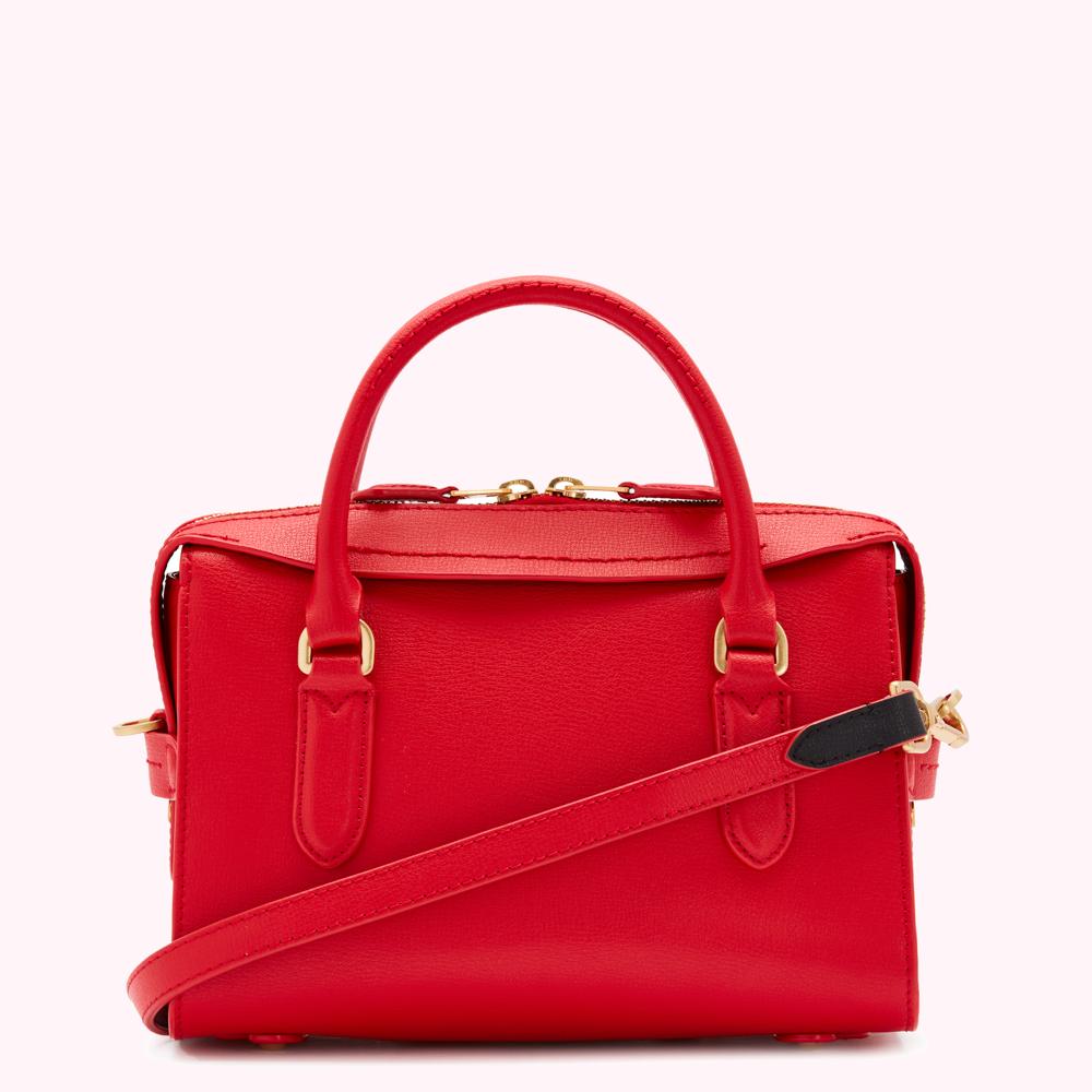 RED LEATHER SMALL DYLAN HANDBAG