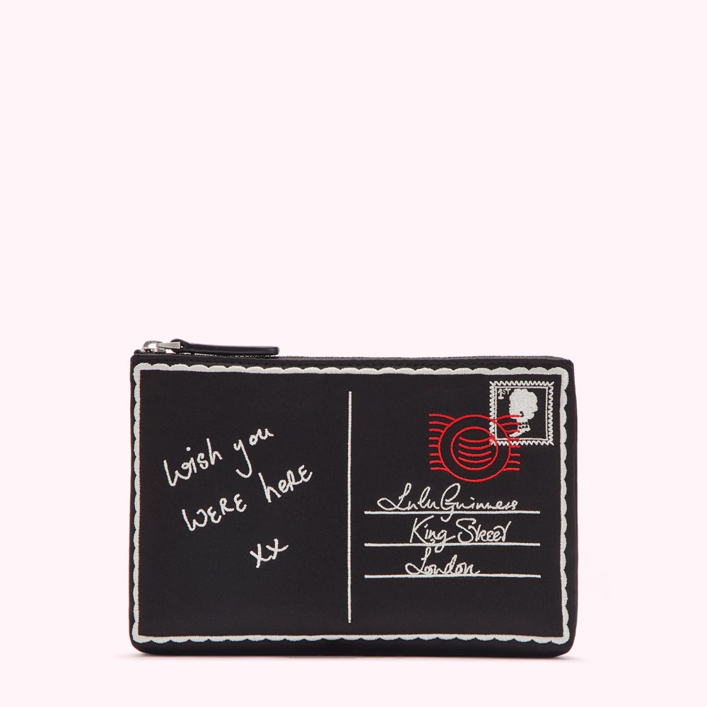 BLACK WISH YOU WERE HERE POUCH