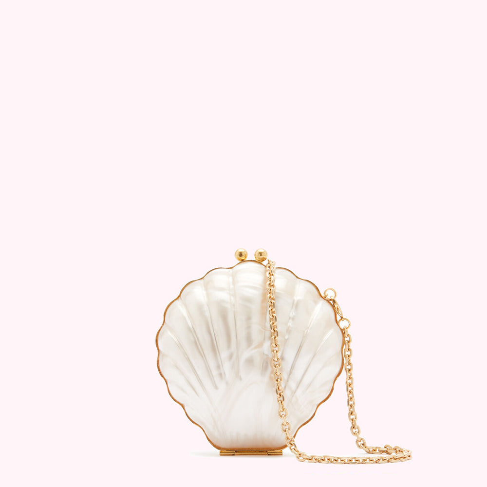 Ivory Shell Clutch Bag | Designer Handbags | Lulu Guinness