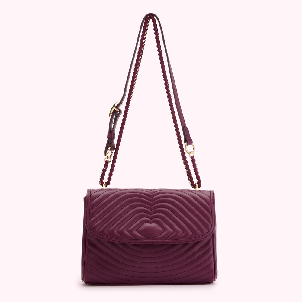 PEONY LIP RIPPLE QUILTED LEATHER BROOKE CROSSBODY BAG