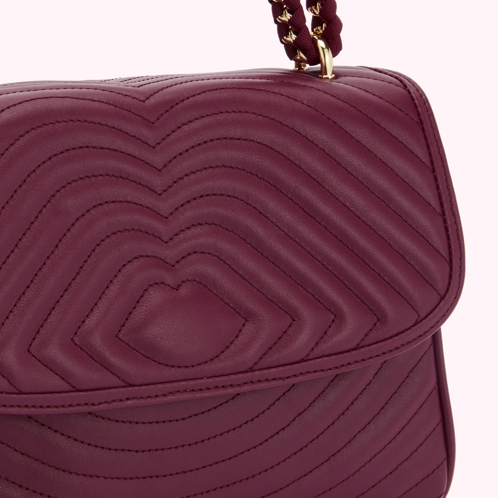 PEONY LIP RIPPLE QUILTED LEATHER BROOKE CROSSBODY BAG