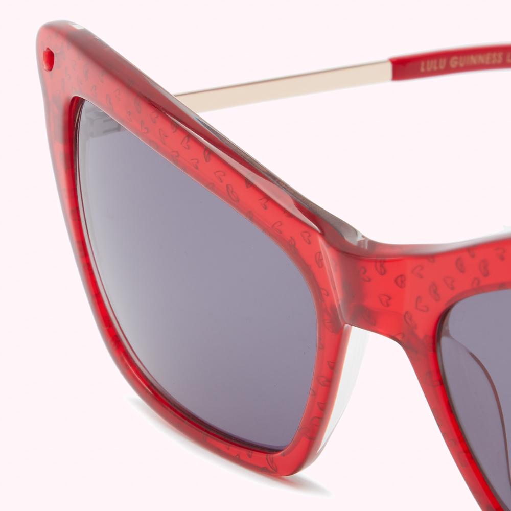 RED SKETCHED LIPS AND HEART SUNGLASSES
