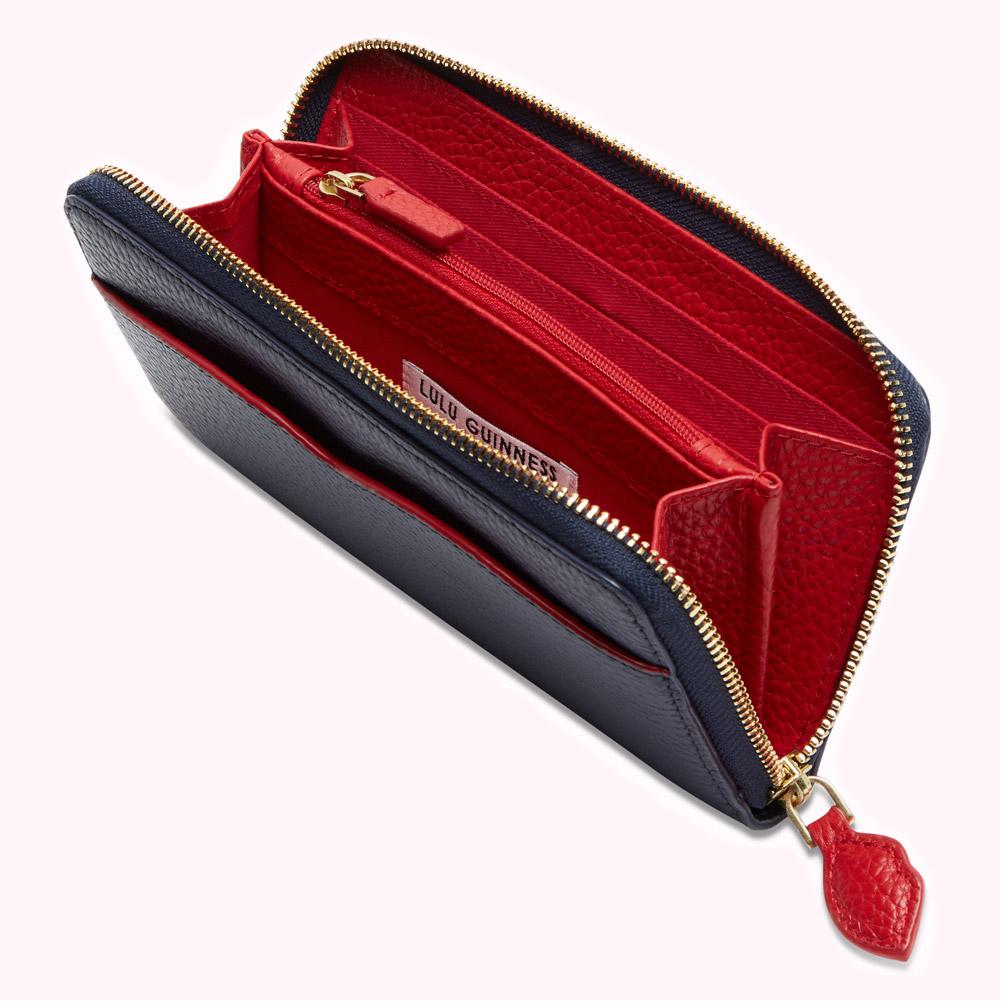 NAVY CUPIDS BOW CONTINENTAL WALLET