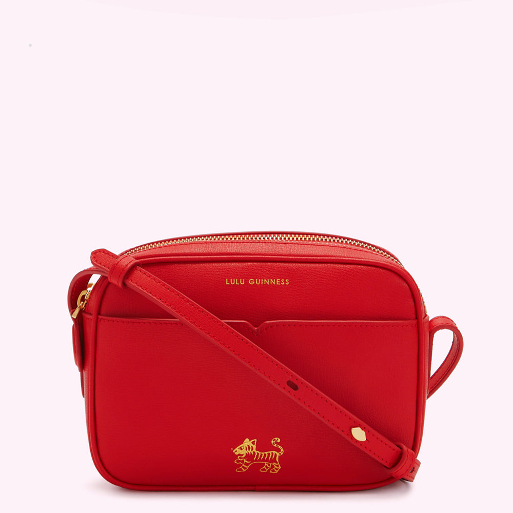 LULU RED LUNAR NEW YEAR TIGER LEATHER COLE CROSS BODY BAG