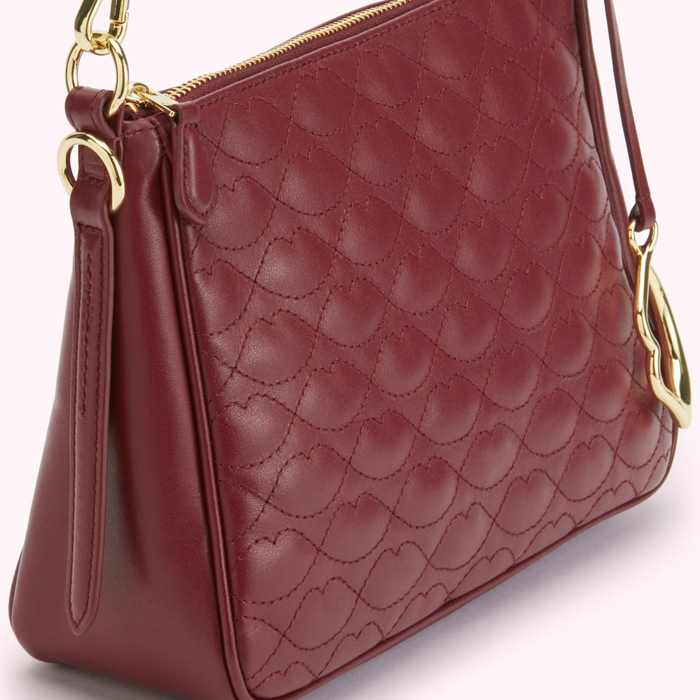 ROSEWOOD SMALL QUILTED LIP LEATHER CALLIE CROSSBODY BAG