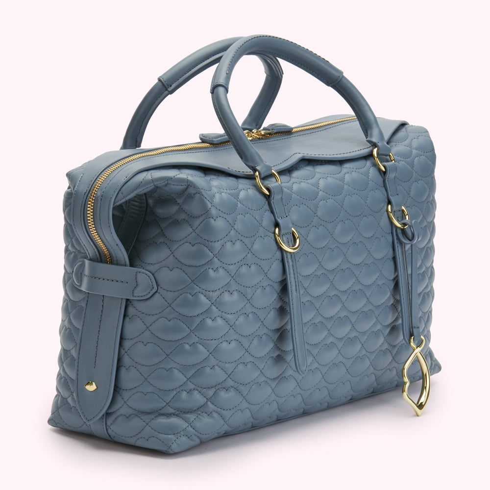 SEAL QUILTED LIP TAYLOR LEATHER HANDBAG